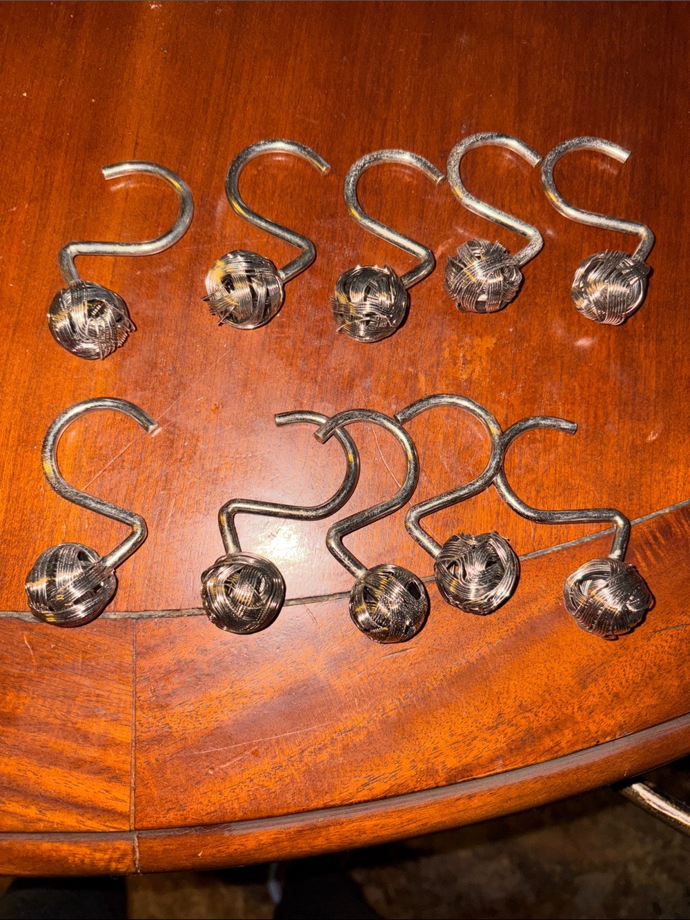 Decorative Shower Curtain Hooks - Bronze Twisted Knot (Set of 10)